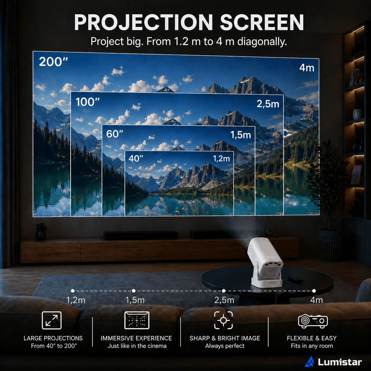 Lumistar Horizon Mini Beamer - Effortless Full-HD Cinema Experience - Lumistar - mini beamer - Lumistar
