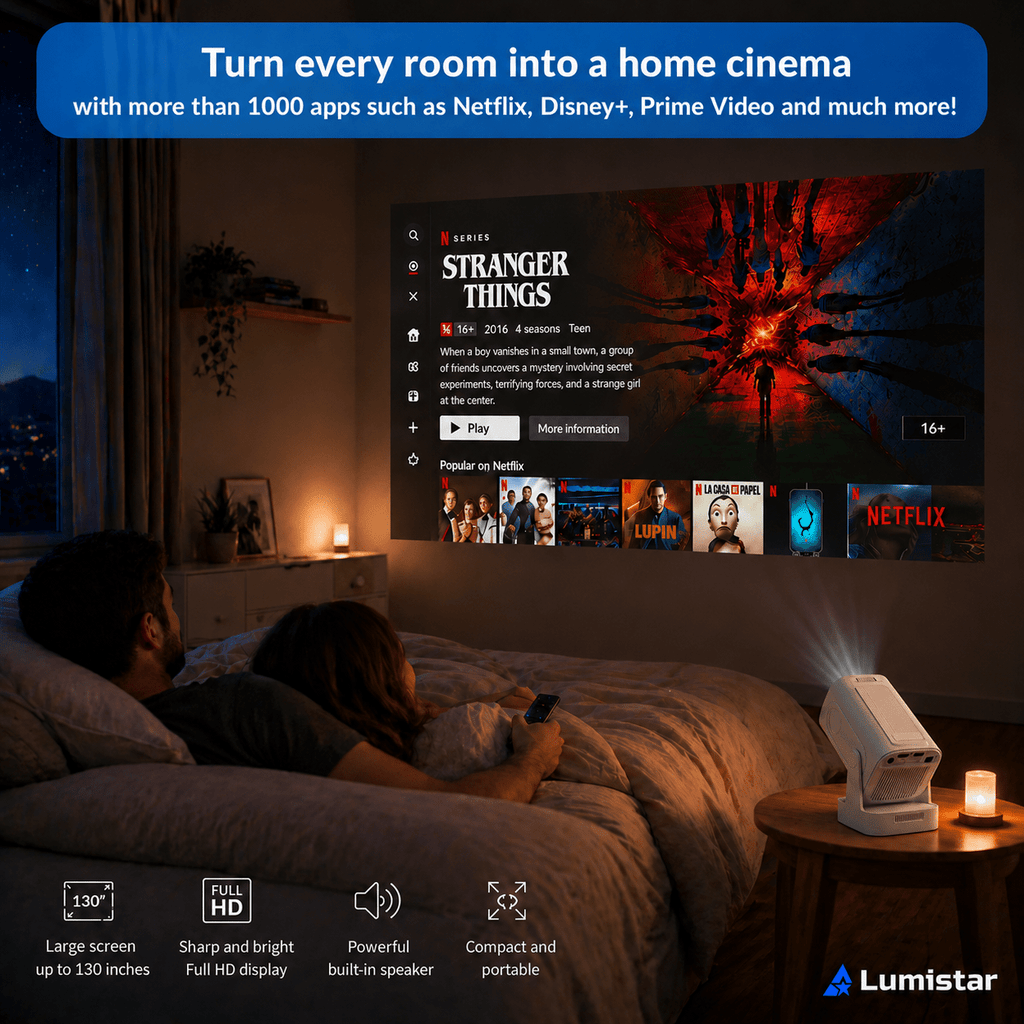Lumistar Horizon Mini Beamer - Effortless Full-HD Cinema Experience - Lumistar - mini beamer - Lumistar