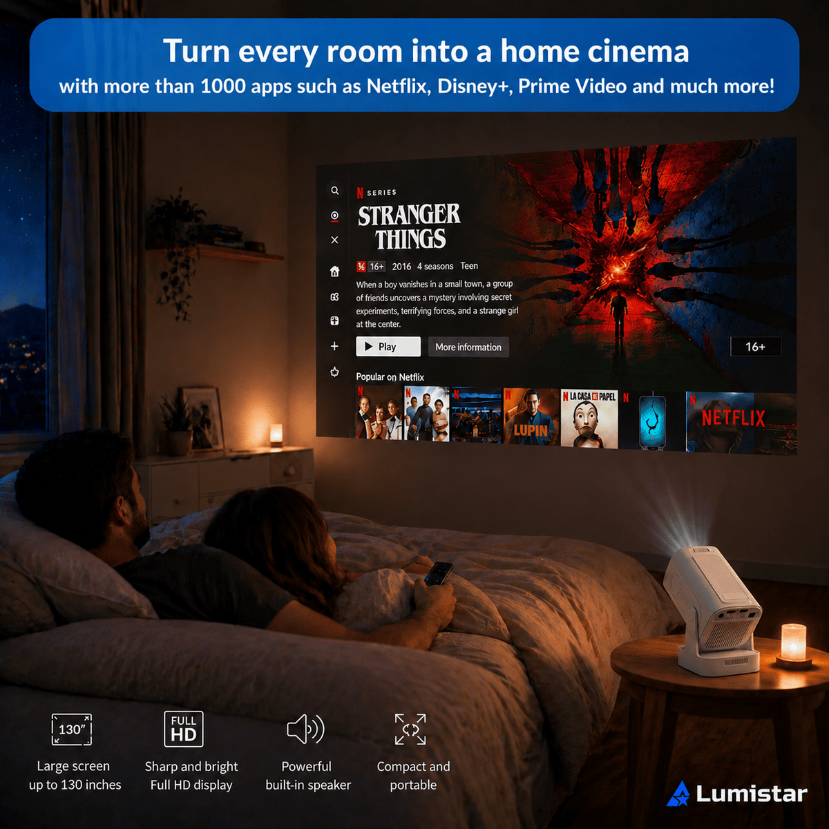 Lumistar Horizon Mini Beamer - Effortless Full-HD Cinema Experience - Lumistar - mini beamer - Lumistar