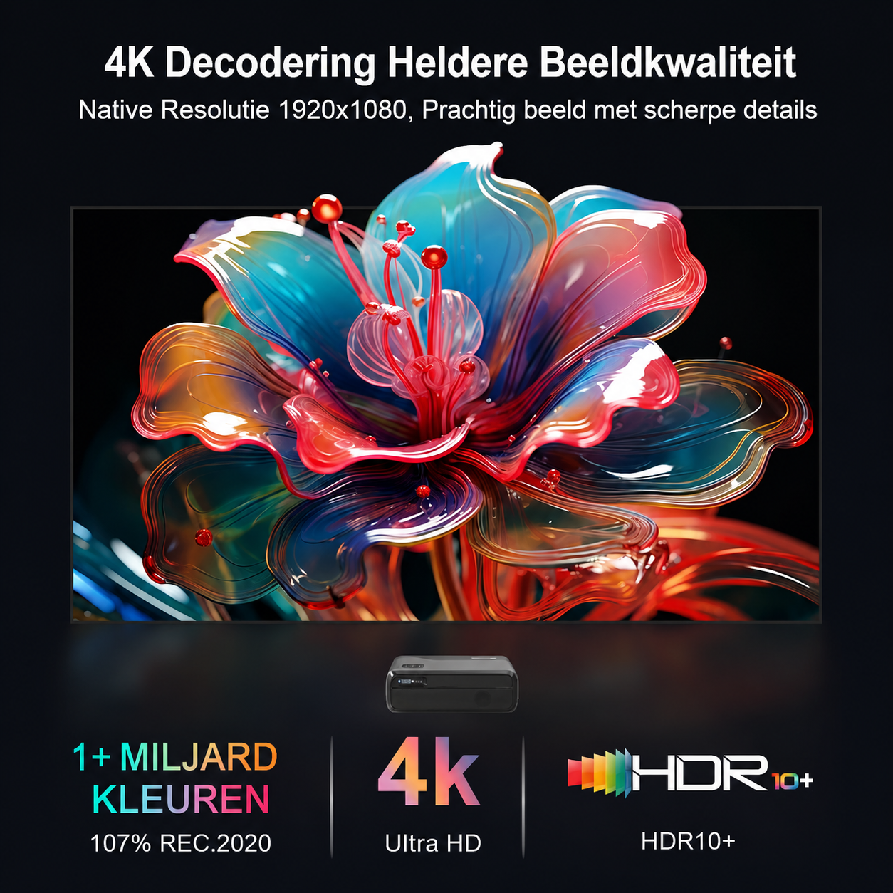 Lumistar A8 Google TV Beamer - De Ultieme Thuisbioscoop - Lumistar - beamer - Lumistar